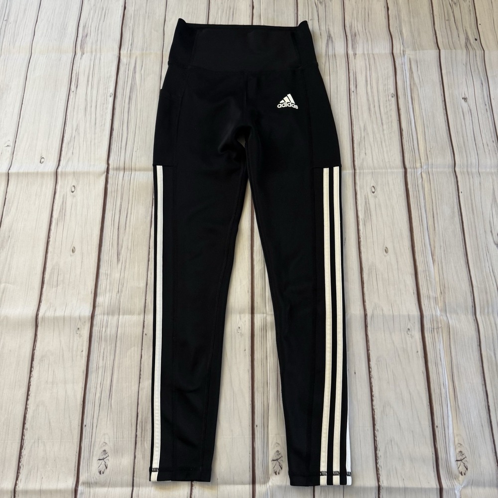 Adidas Workout Yoga‎ Pants Women Size XS Activewear Inseam 24" Black